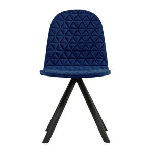 Tmavomodrá stolička s čiernymi nohami IKER Mannequin Triangle