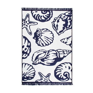 Modro-biely obojstranný koberec Oyster, 80 × 150 cm