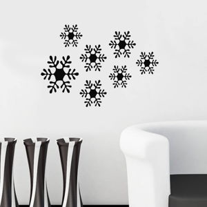 Samolepka na stenu Snowflakes, 49x34 cm