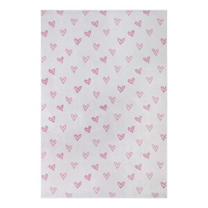Biely/ružový detský koberec 160x235 cm Hearts – Hanse Home