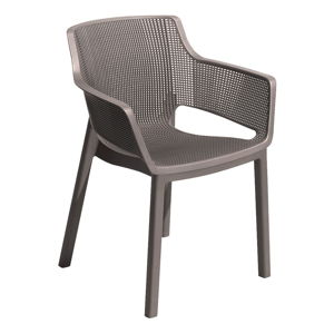 Hnedá plastová záhradná stolička Elisa – Keter