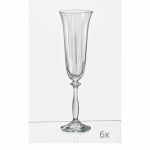 Súprava 6 pohárov na šampanské Crystalex Angela Optic, 190 ml