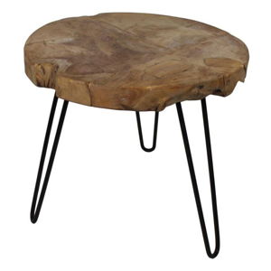 Odkladací stolík z teakového dreva HSM collection Live Edge, 55 × 50 cm