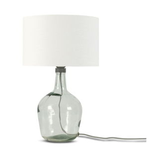 Stolová lampa s bielym tienidlom a konštrukciou z recyklovaného skla Good&Mojo Murano, ⌀ 30 cm