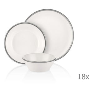 18-dielny set porcelánového riadu Mia Halos Silver