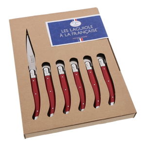 Set 6 červených nožov Jean Dubost A La Francaise