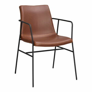 Hnedá jedálenská stolička s poťahom z umelej kože Rowico Huntington