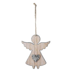 Malá závesná vianočná dekorácia v tvare anjela so srdcom Ego Dekor