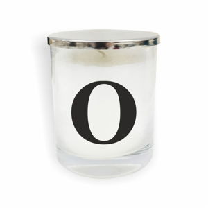 Bielo-čierna sviečka North Carolina Scandinavian Home Decors Monogram Glass Candle O