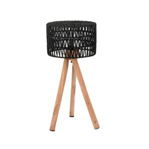 Čierna stolová lampa z mangového dreva LABEL51 Stripe