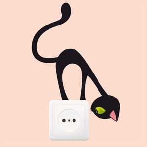 Samolepka Ambiance Curious Cat, 17 × 12 cm