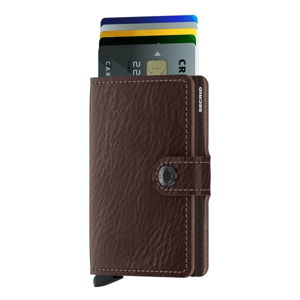 Hnedá kožená peňaženka s puzdrom na karty Secrid Clip