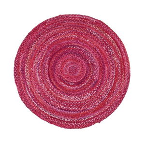 Ružový bavlnený kruhový koberec Garida, ⌀ 120 cm