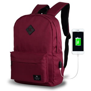 Tmavovínový batoh s USB portom My Valice SPECTA Smart Bag
