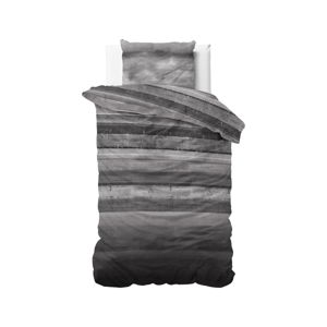 Sivé flanelové obliečky na jednolôžko Sleeptime Marcus, 140 x 220 cm