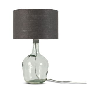 Stolová lampa s tmavosivým tienidlom a konštrukciou z recyklovaného skla Good&Mojo Murano, ⌀ 30 cm
