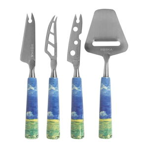 Sada 4 nožov na syr Bosca Cheese Knife Set Mini Van Gogh Wheatfield Under Thunderclouds