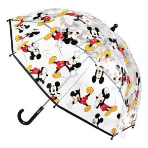 Transparentný detský dáždnik Ambiance Mickey, ⌀ 71 cm