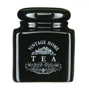 Čierna keramická dóza na čaj Premier Housewares Vintage Home