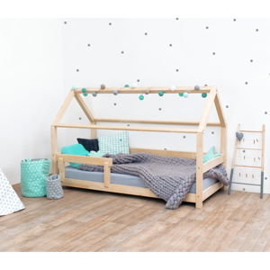 Prírodná detská posteľ s bočnicami zo smrekového dreva Benlemi Tery, 120 × 200 cm