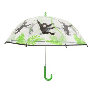Zeleno-biely dáždnik s potlačou opičiek Esschert Design Animals