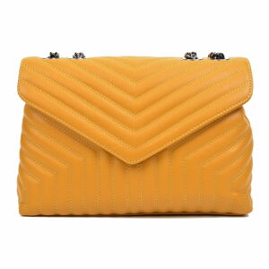 Žltá kožená kabelka Luisa Vannini, 23 x 34 cm