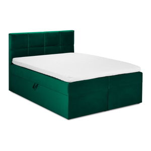 Zelená zamatová dvojlôžková posteľ Mazzini Beds Mimicry, 160 x 200 cm