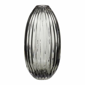 Sivá sklenená váza Hübsch Smoked, výška 30 cm