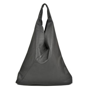 Čierna kožená nákupná taška Anna Luchini