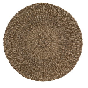 Hnedý koberec z morských rias Geese Rustico Natura, ⌀ 100 cm
