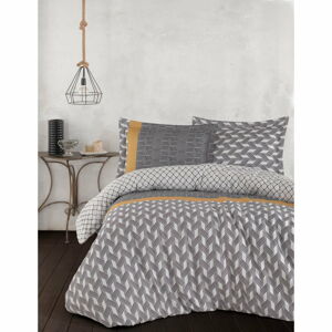 Sivé posteľné obliečky z bavlneného saténu Primacasa by Türkiz Veneta, 140 x 200 cm