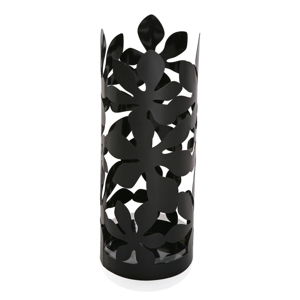 Čierny kovový stojan na dáždniky Versa Flores, výška 49 cm
