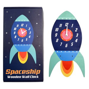 Detské nástenné hodiny z dreva Rex London Spaceship