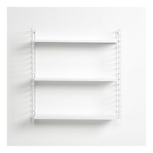 3-poschodový regál s bielymi policami Metaltex Libro, dĺžka 70 cm