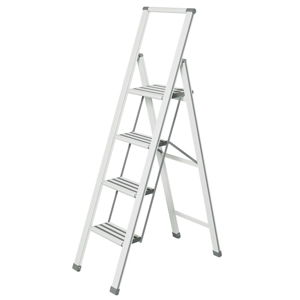 Biele skladacie schodíky Wenko Ladder, 153 cm