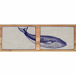 Súprava 2 prestieraní Madre Selva Blue Whale, 45 x 30 cm