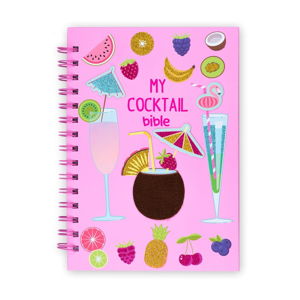 Ružový krúžkový zápisník na recepty Tri-Coastal Design
