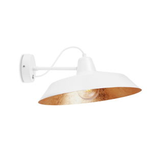 Biele nástenné svietidlo s detailom v medenej farbe Bulb Attack Cinco Basic, ⌀ 40 cm