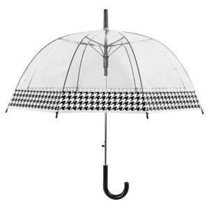 Transparentný tyčový dáždnik s automatickým otváraním proti vetru Ambiance Dog Stooth, ⌀ 84 cm