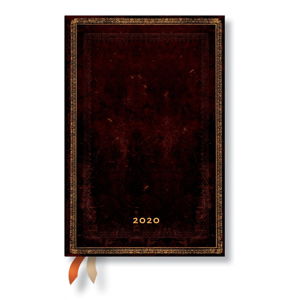 Hnedý diár na rok 2020 v tvrdej väzbe Paperblanks Black Morrocan, 160 strán