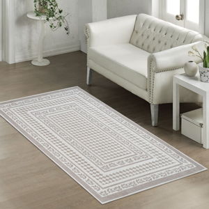 Béžový odolný bavlnený koberec Olivia, 160x230 cm, béžový