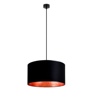 Čierne závesné svietidlo s vnútrom v medenej farbe Sotto Luce Mika, ∅ 50 cm