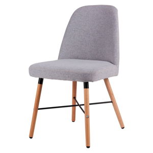 Sivá jedálenská stolička s podnožím z bukového dreva sømcasa Kalia