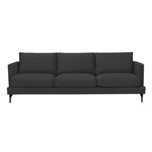 Tmavosivá trojmiestna pohovka s podnožou v čiernej farbe Windsor & Co Sofas Jupiter