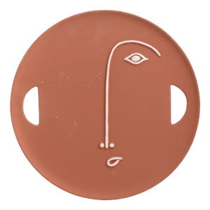 Tehlovočervený keramický tanier InArt Face, ø 35 cm