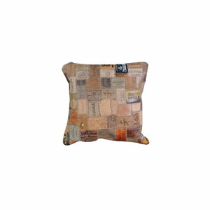 Hnedý kožený vankúš Fuhrhome New Orleans, 45 × 45 cm