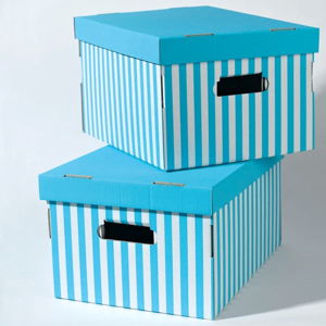 Sada 2 modrých úložných boxov Compactor Aqua