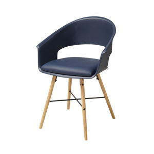 Modrá jedálenská stolička s podnožím z bukového dreva Actona Ivar