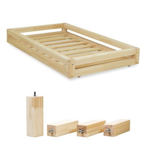 Sada lakovanej zásuvky pod posteľ a 4 predĺžených nôh Benlemi, pre posteľ 90 × 180 cm