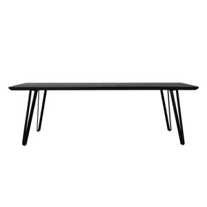 Čierny jedálenský stôl s doskou z dubového dreva 100x220 cm Mylau – Light & Living
